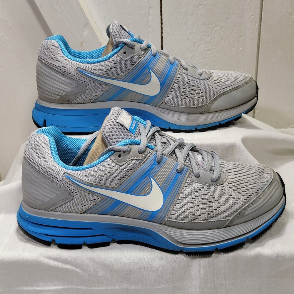 Nike Zoom Pegasus – Women's Size 8.5, Gray & Blue, Lightweight Running Shoes!